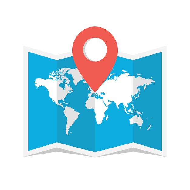 Lokalizacja Pinezki Na Mapie Globalnej