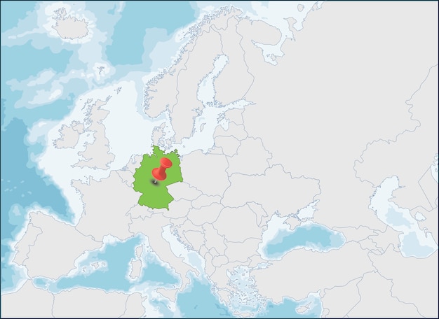 Lokalizacja Republiki Federalnej Niemiec Na Mapie Europy