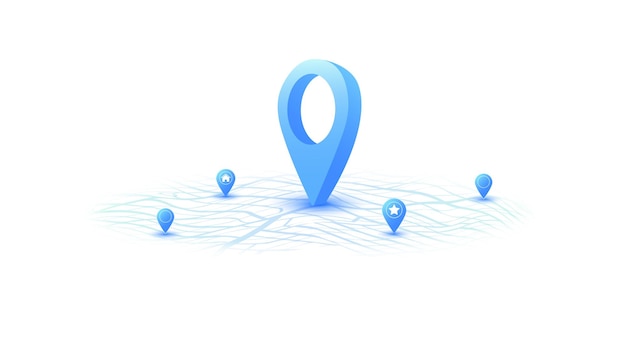 Lokalizator pozycji punkt GPS system śledzenia do nawigacji po mieście zabytki szczegółowe miasta