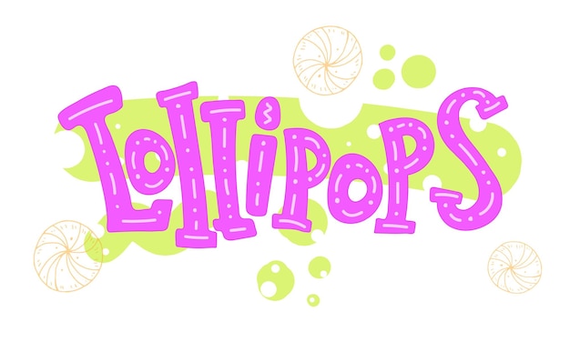 Plik wektorowy lollipops cartoon ładny kolorowy napis