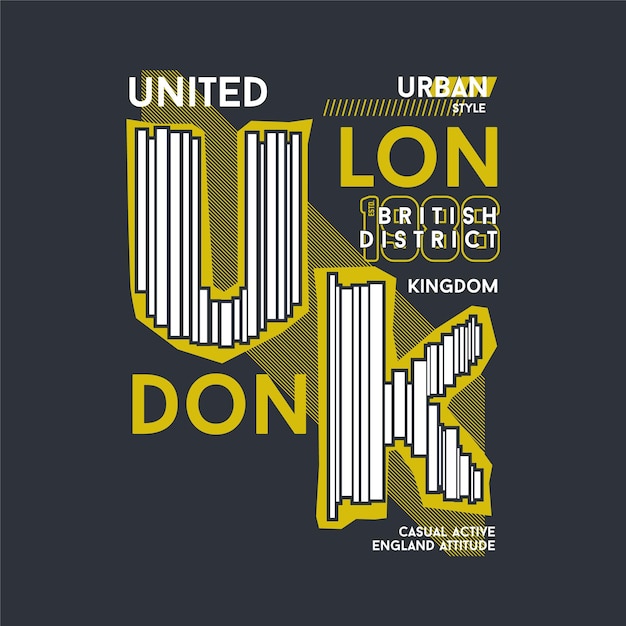 Londyn Wielka Brytania Graficzna Typografia Wektor Ilustracja Projektu Koszulki