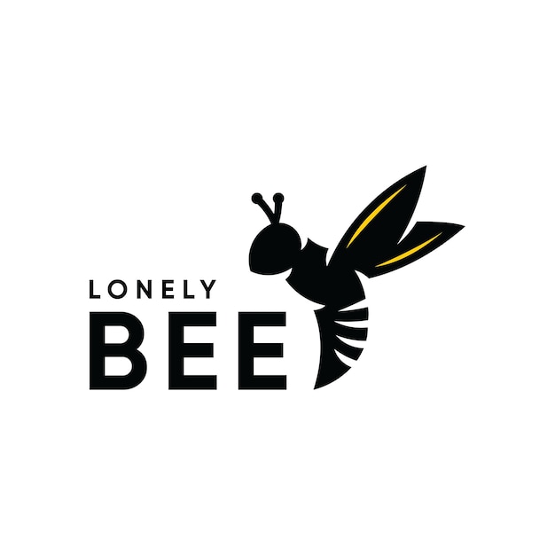 Plik wektorowy lonely bee logo design nowoczesne mieszkanie dla firm