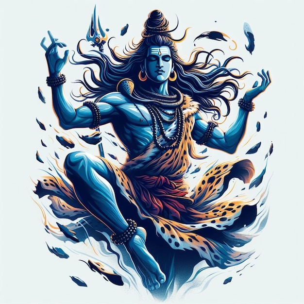 Lord Shiv Tandav Artystyczny Projekt Wektorowy