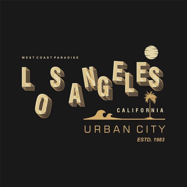 Los Angeles Graficzny T Shirt Projekt Typografii Ilustracji Wektorowych