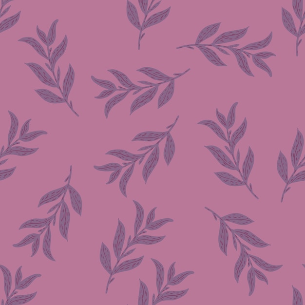 Losowe liście doodle sylwetki bez szwu wzór