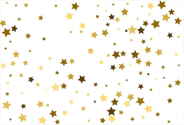 Losowo spadające złote gwiazdy na białym tle Brokat wzór na baner kartkę z życzeniami Boże Narodzenie i Nowy Rok karta zaproszenie pocztówka opakowanie papierowe