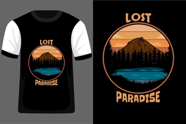 Lost Paradise Retro Vintage T Shirt Design