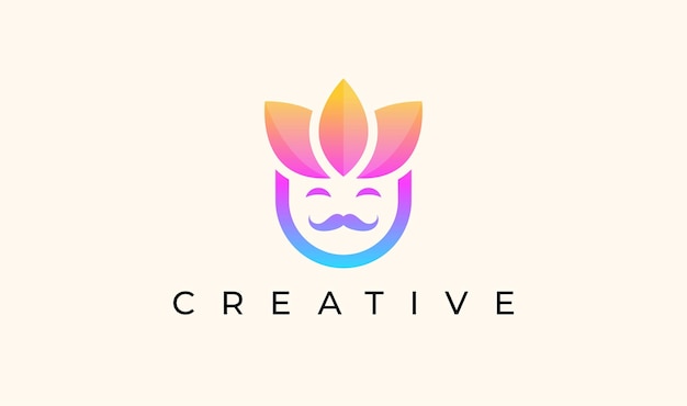 Lotus Head Logo Icon Design Vector