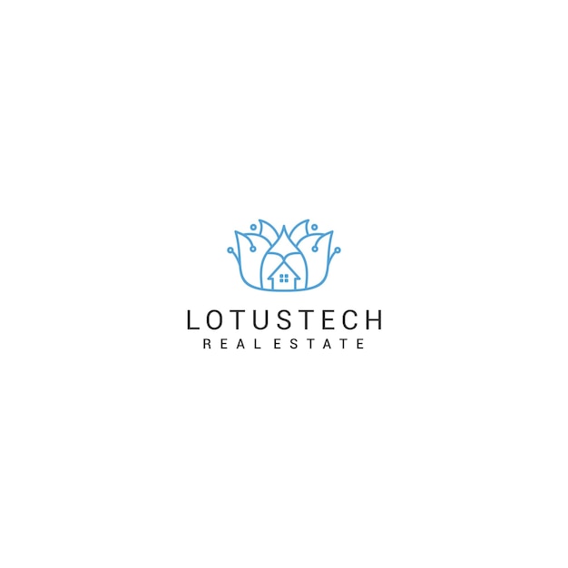 Lotus Tech Logo Desing Ikona Wektor