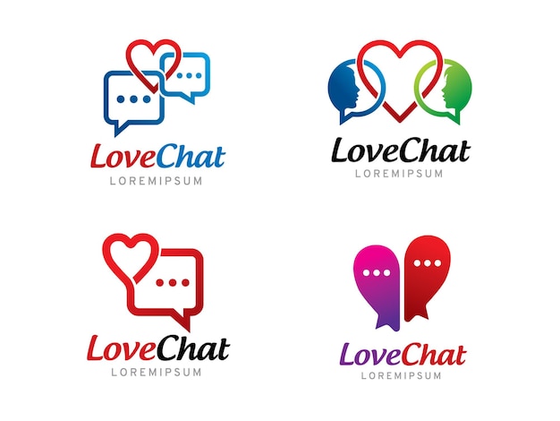 Love Chat Logo Symbol Lub Szablon Ikony