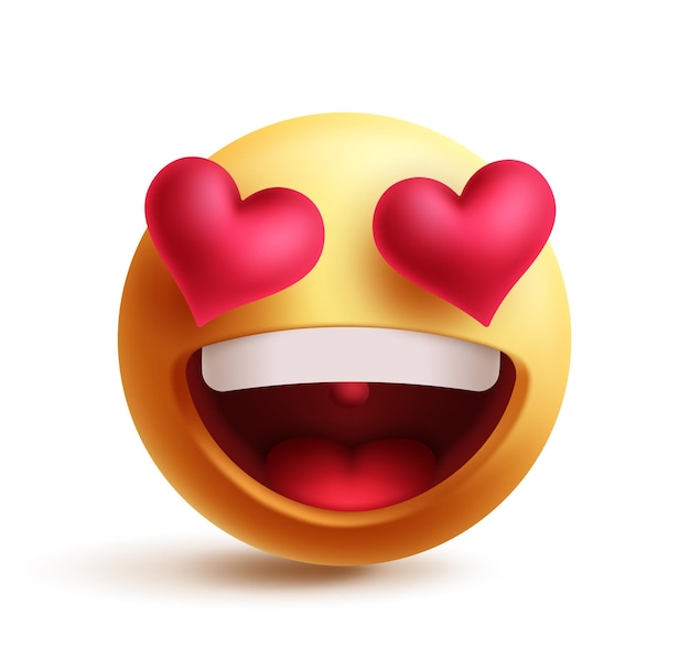 Love emoji 3d clipart postać w miłości emoji postać z sercem oczy szczęśliwa twarz uśmiechnięta