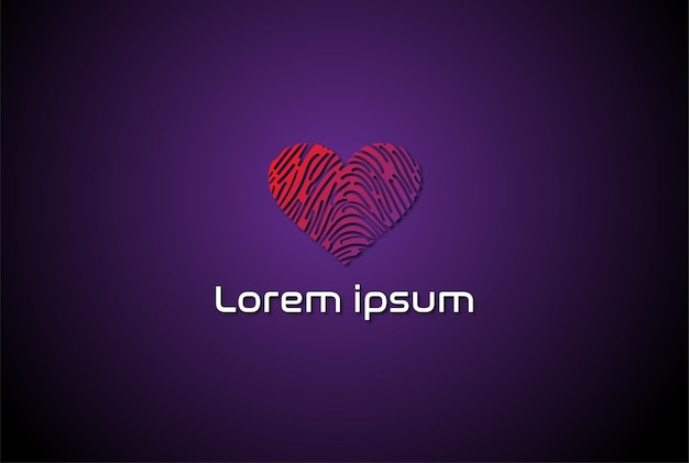 Love Heart Fingerprint Bezpieczny Bezpieczny Tajny Silna Inteligentna Technologia Logo Design Vector