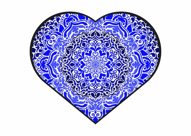 Love Mandala Ornament Wektorowy Projekt Dekoracji Walentynkowej