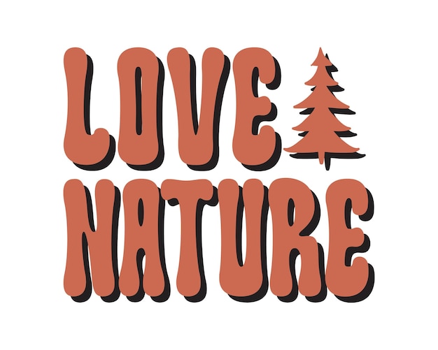 Love Nature Camping Cytat Retro Logotyp Typografia Sublimacja Svg Na Białym Tle