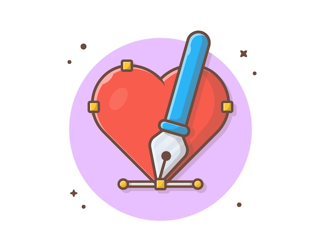 Love With Pen Tool Cursor