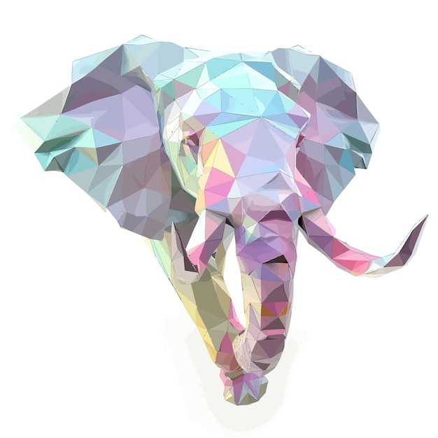 Low_poly_multicolored_elephant_concept_of_strength