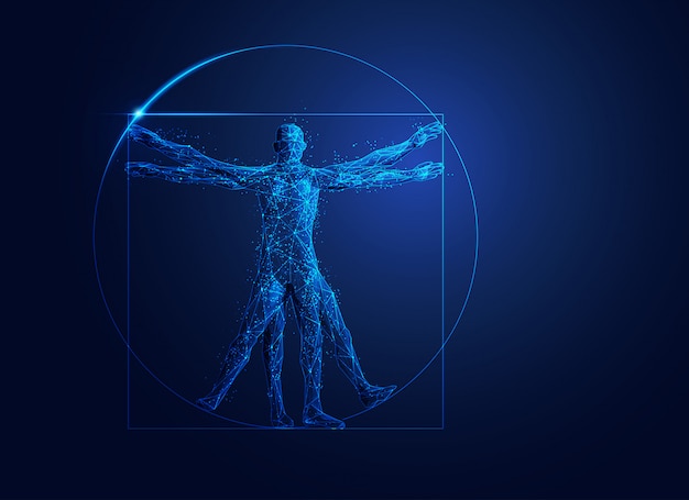 Plik wektorowy low poly vitruvian man