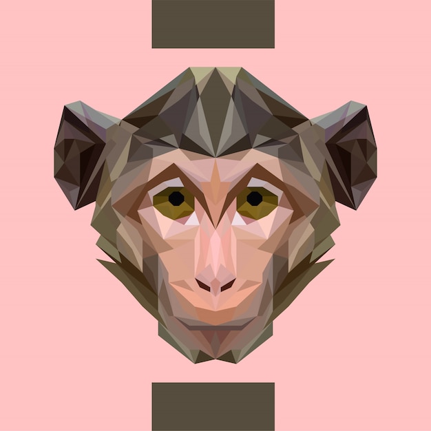 Plik wektorowy low polygonal monkey head vector