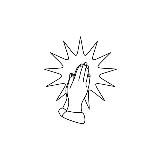 Plik wektorowy lśniący chrześcijański modlący się ręka logo wektor projektu