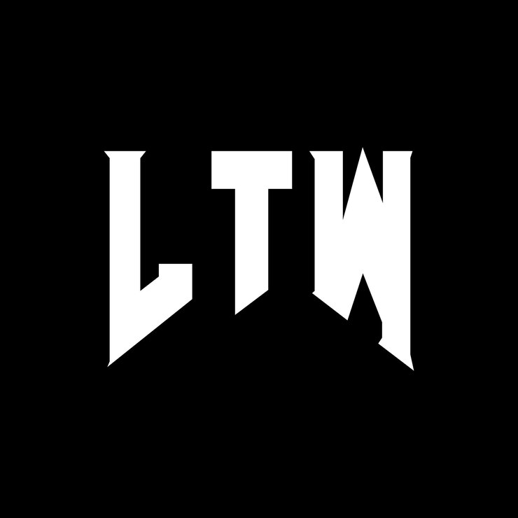 Wektor ltw - logo dla firmy technologicznej ltw logo czarno-białe kombinacja kolorów logo ltw wektor ltw ltw ikona ltw alfabet ltw typografia logo