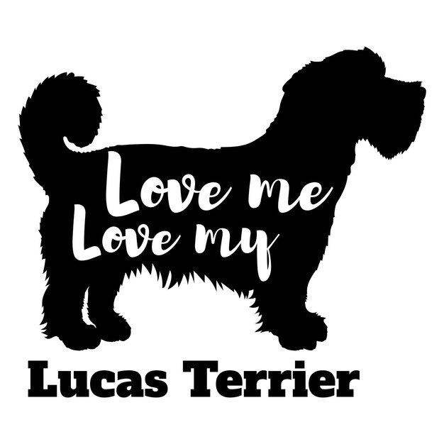 Lucas Terrier kocham mnie kocham mojego psa wektorowej sylwetki zwierzę