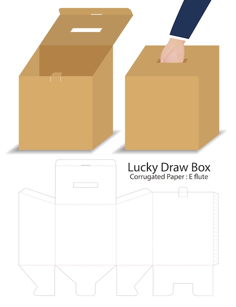 Lucky Draw Box 3d Makieta Z Dieline