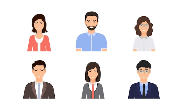 Ludzie Avatar Ikona Osoby Biznesowej Ilustracja Wektorowa Płaska Konstrukcja