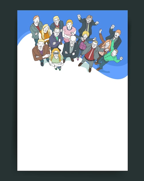Plik wektorowy ludzie biznesu kreskówek stojący z projektem układu ilustracja konturu wektora