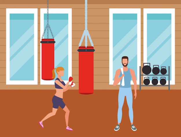 Ludzie fitness i siłownia