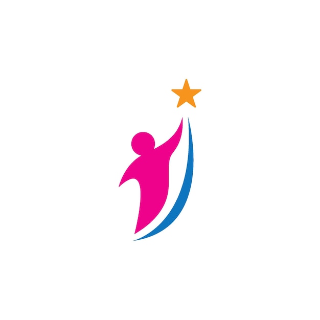 Ludzie Gwiazd Sukcesu Logo Zdrowia I Biznesu