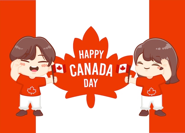 Ludzie świętują Ilustrację Dnia Kanady