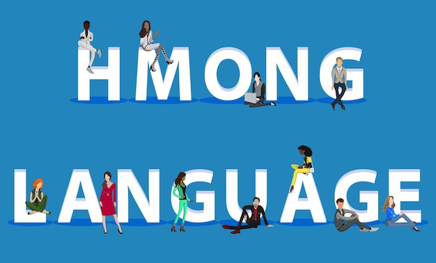 Plik wektorowy ludzie w języku hmong do prezentacji internetowych aplikacji mobilnych