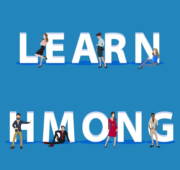 Ludzie w witrynie Learn Hmong for Web Mobile App Prezentacje