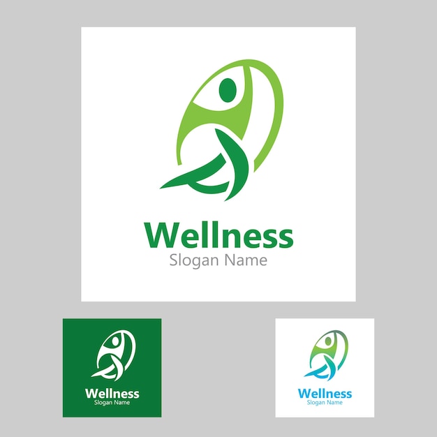 Ludzie Wellness Szablon Projektu Logo Koncepcja Zdrowej Opieki