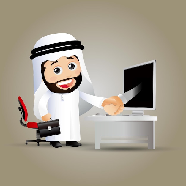 Ludzie wyznaczają arabskich ludzi biznesu