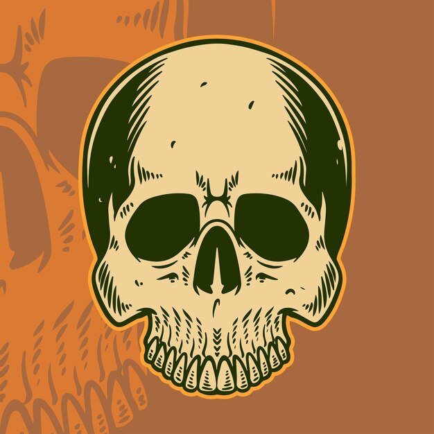 Ludzka czaszka styl vintage Day of the Dead Halloween tshirt projekt graficzny Ikona symbol moda projektowanie luksusowych ilustracji wektorowych