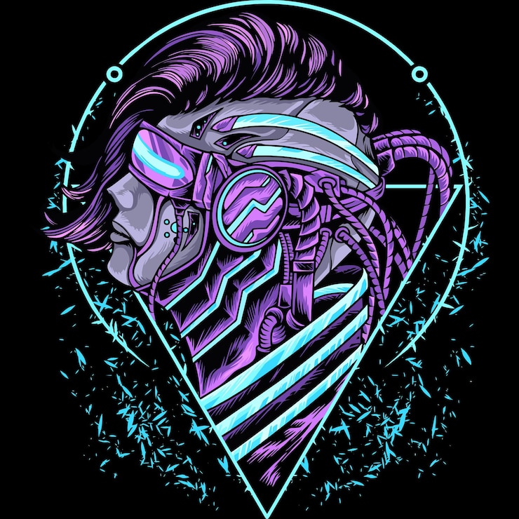 Wektor ludzki mecha cyborg
