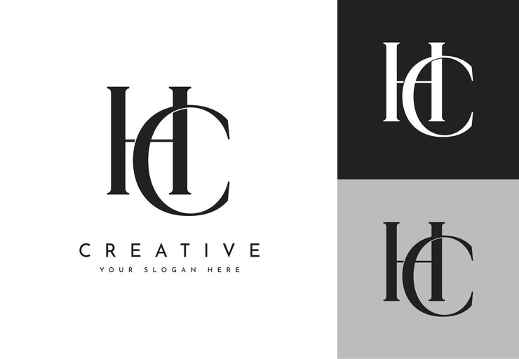 Wektor luksusowa i nowoczesna konstrukcja logo monogramu hc