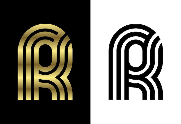 Luksusowa Linia Niestandardowa Litera R Graficzny Symbol Alfabetu Dla Tożsamości Biznesowej