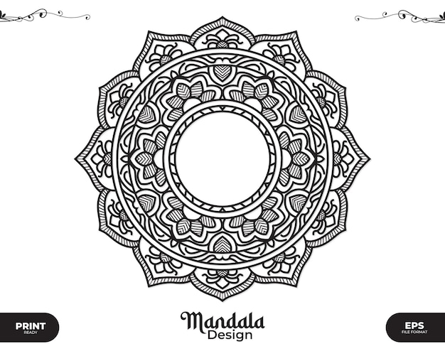 Plik wektorowy luksusowa linia sztuki mandali wzór kwiatowy wzór na tło plakat okładka broszura ulotka