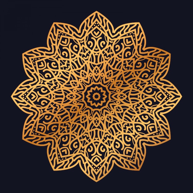 Luksusowa Mandala Ze Złotym Arabeskowym Arabskim Stylem Arabskim