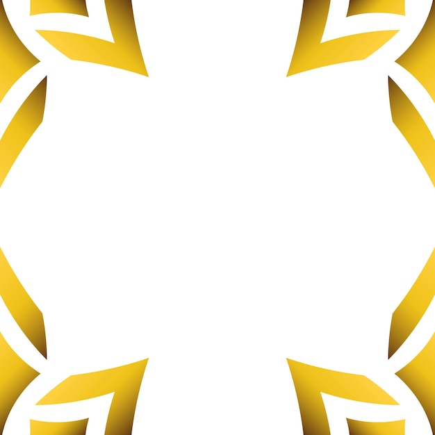 Luksusowa złota geometryczna ramka na białym tle