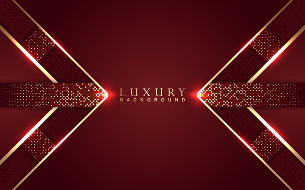 Luksusowe Czerwone Tło Z Dekoracją Złote Błyszczy