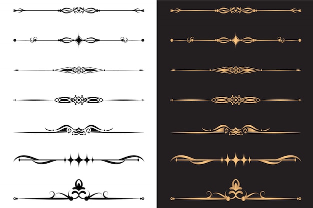 Plik wektorowy luksusowe elementy ozdobne i dekoracyjny zestaw przegród