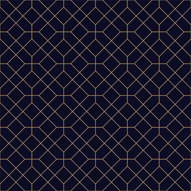 Luksusowe geometryczne bezszwowe tło ozdobne Siatka powtarzalny złoty wzór elegancki niebieski wzór
