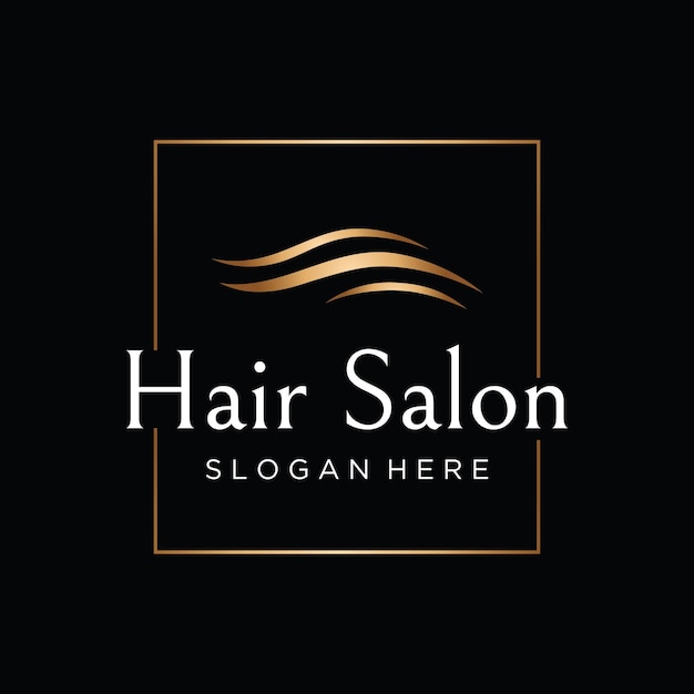 Plik wektorowy luksusowe i piękne fale włosów abstrakcyjne logo designlogo dla salonu piękności fryzjerskiej opieki biznesowej