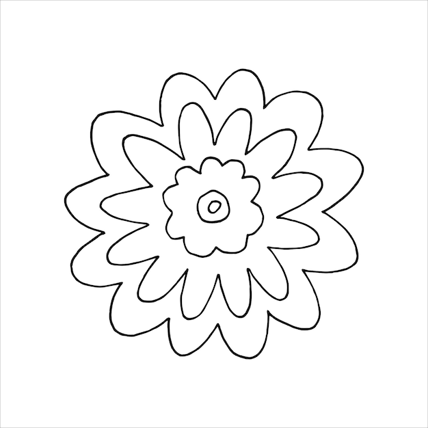 Plik wektorowy luksusowe kwiat czarno-białe kontury wektorowe na białym tle