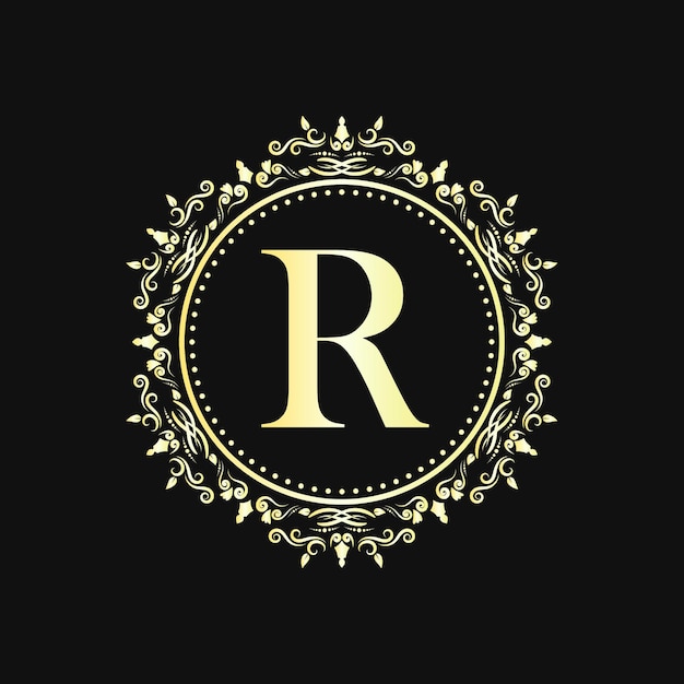 Plik wektorowy luksusowe logo emblematu koła dla hoteli butikowych restauracji i innych