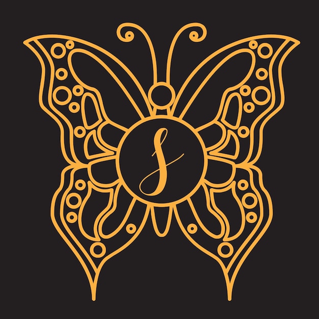 Luksusowe Logo Motyla Z Początkową Literą S