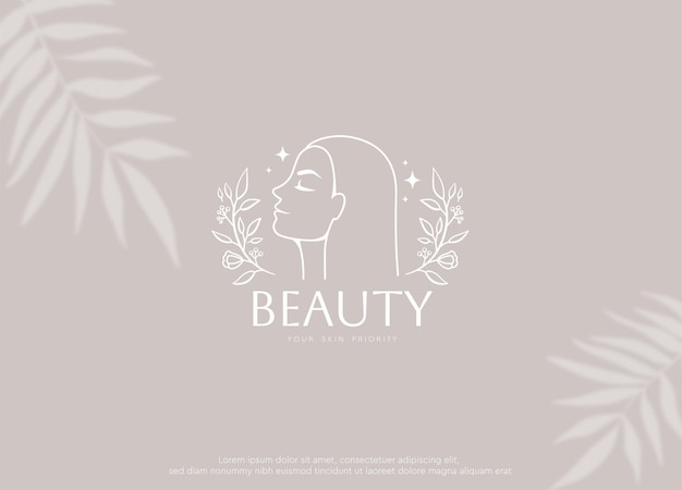 Luksusowe Logo Twarzy Kobiety Piękna Dla Salonu Spa Lub Logo Kosmetycznego